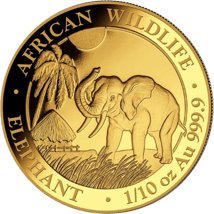 1/10 Unze Gold Somalia Elefant 2017