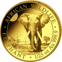 1/25 Unze Gold Somalia Elefant 2025