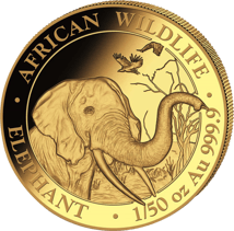 1/50 Unze Gold Somalia Elefant 2018 PP