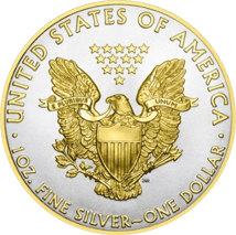 1 Unze Silber American Eagle 2021 (Auflage: 250 | beidseitig teilvergoldet)