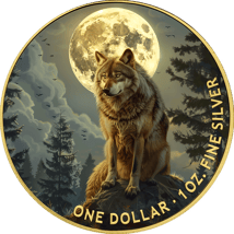 1 Unze Silber Deutsche Waldtiere Wolf 2024 (Auflage: 50 | teilvergoldet)