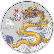 1 Unze Silber Lunar III Yellow Dragon 2024 (Auflage: 200.000)