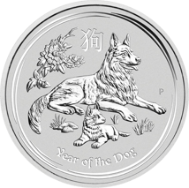 1kg Silbermünze Lunar II Hund 2018 ( Auflage: 500 | Polierte Platte)